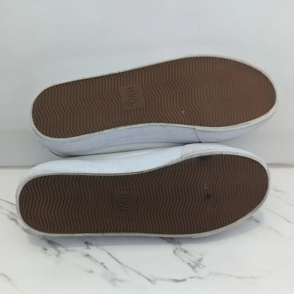 Madewell Off-White Sidewalk Low Top Leather Upper Sneakers Tennis Shoes Size 7.5